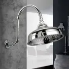 Brass Shower Head with Classic Arch Arm Made in Italy - Bisco Viadurini