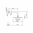 Square Steel Shower Head with Brass Shower Arm Made in Italy - Sespo Viadurini