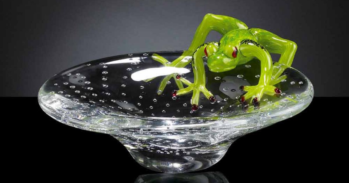 Decorative Colored Glass Statue Made in Italy