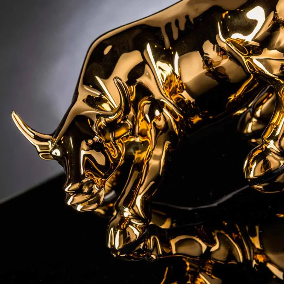 Handmade Ceramic Bull-Shaped Ornament Made in Italy - Bulino Viadurini