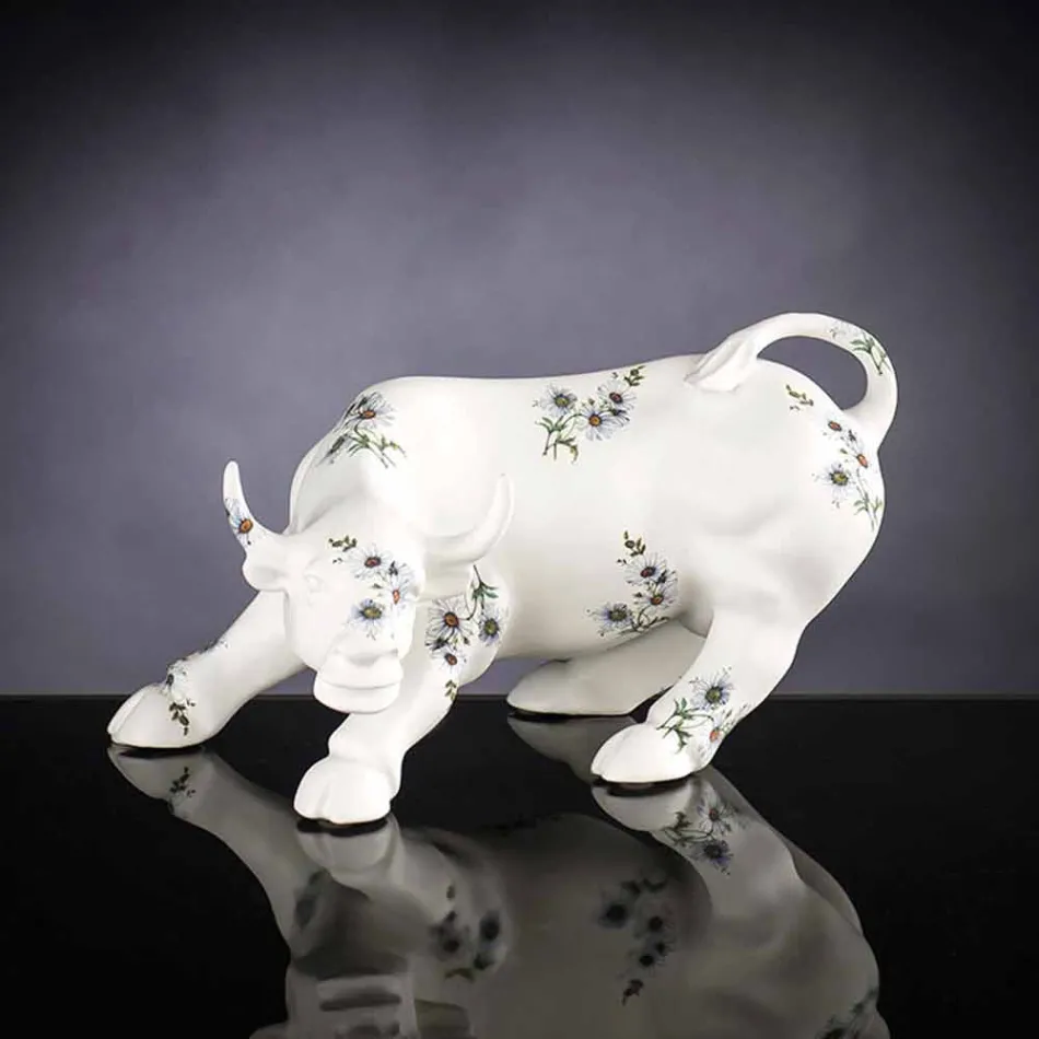 Handmade Ceramic Bull-Shaped Ornament Made in Italy - Bulino Viadurini