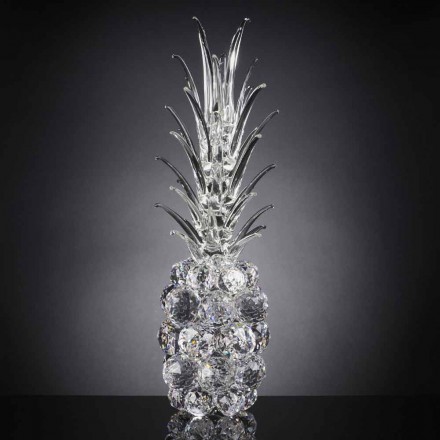 Decorative Pineapple-Shaped Crystal Ornament Made in Italy - Pineapple Viadurini