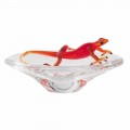 Decorative Ornament in Transparent and Red Glass Made in Italy - Sossio