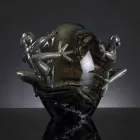 Egg Shaped Glass Ornament with Frogs Made in Italy - Huevo Viadurini