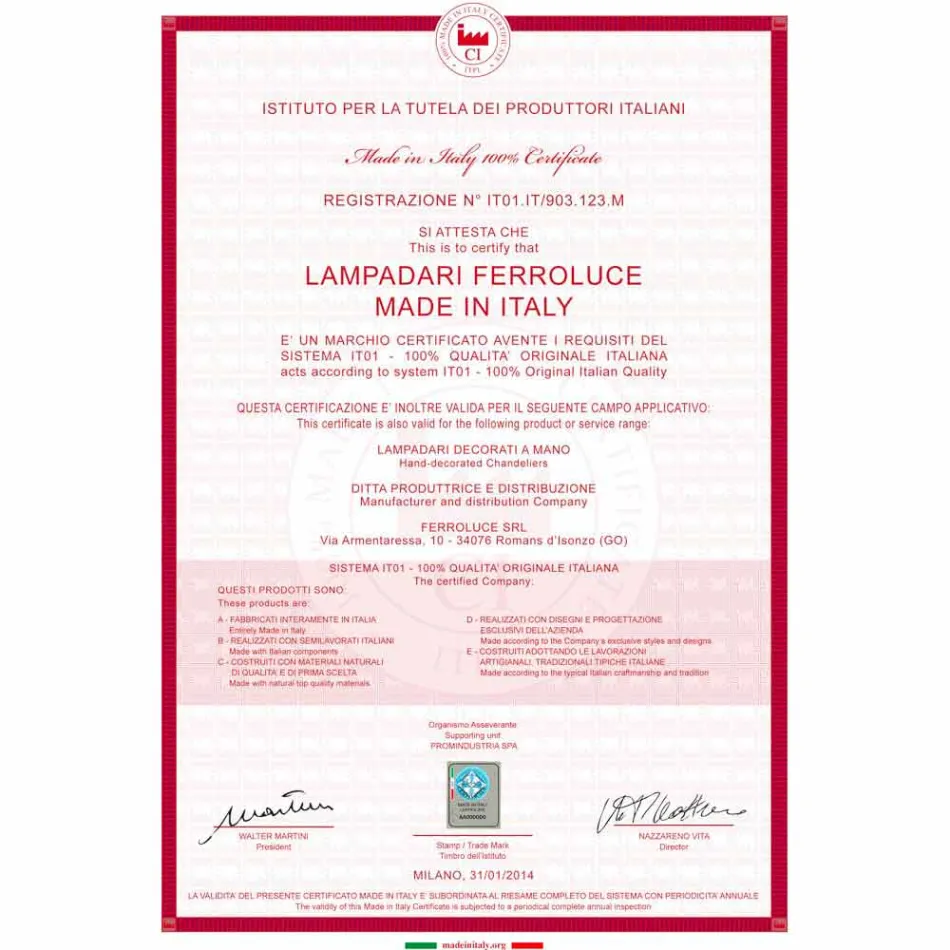 Suspension ceramic industry and bell metal Ruth Viadurini