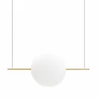 Design Suspension in Glass and Brass with LED Light, 3 Sizes - Alma by Il Fanale Viadurini