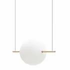 Design Suspension in Glass and Brass with LED Light, 3 Sizes - Alma by Il Fanale Viadurini