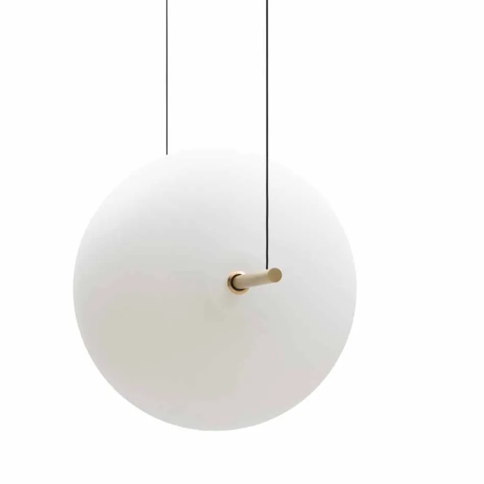 Design Suspension in Glass and Brass with LED Light, 3 Sizes - Alma by Il Fanale Viadurini