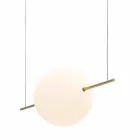 Design Suspension in Glass and Brass with LED Light, 3 Sizes - Alma by Il Fanale Viadurini