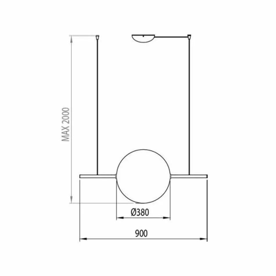 Design Suspension in Glass and Brass with LED Light, 3 Sizes - Alma by Il Fanale Viadurini