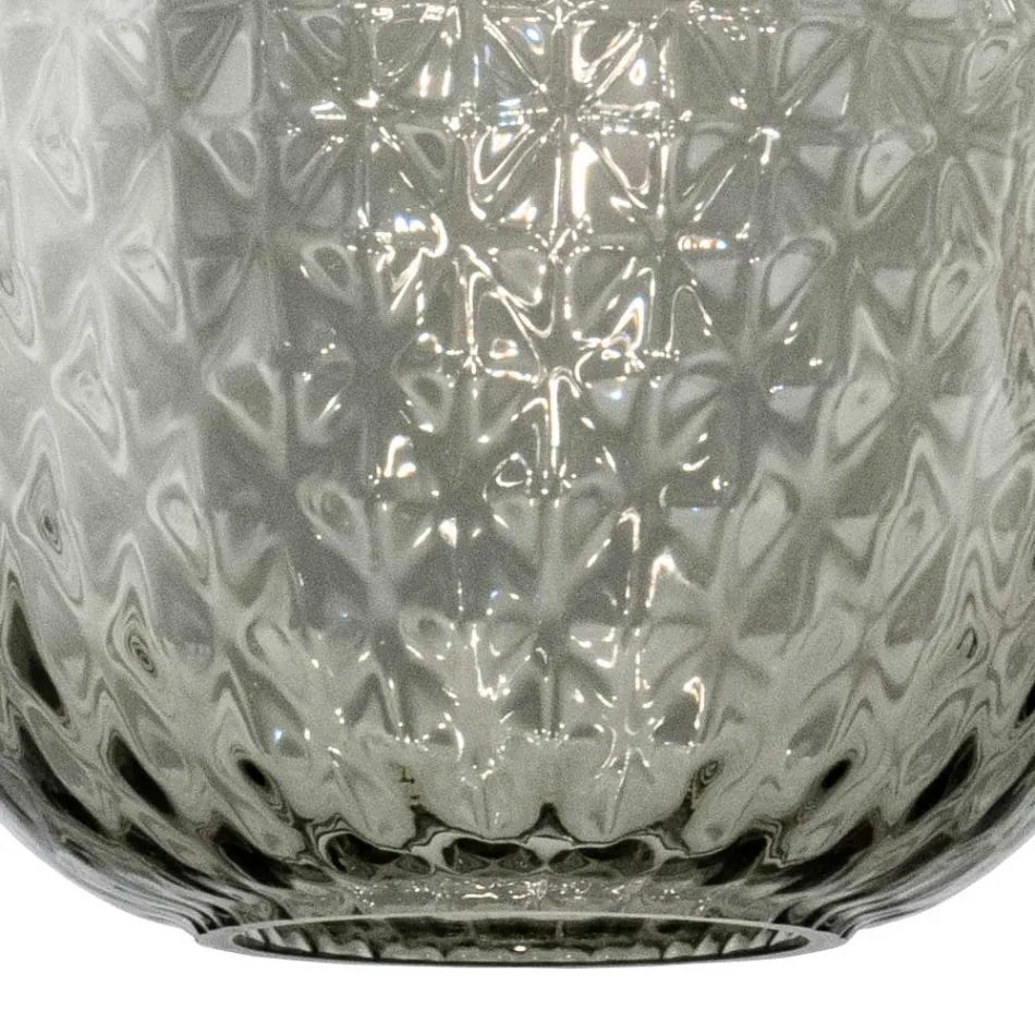 Two-Light Pendant Lamp with Linear Bar in Glass and Metal Made in Italy - Elisia Viadurini