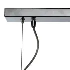 Two-Light Pendant Lamp with Linear Bar in Glass and Metal Made in Italy - Elisia Viadurini