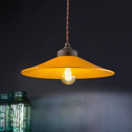 colored ceramic suspension and antique brass Maya Ferroluce Viadurini