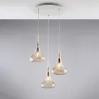 Iron Pendant Lamp with Pyrex Glass Made in Italy for Interior Decorating - Corinto Viadurini