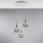 Iron Pendant Lamp with Pyrex Glass Made in Italy for Interior Decorating - Corinto Viadurini