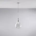 Iron Pendant Lamp with Pyrex Glass Made in Italy for Interior Decorating - Amazonia Viadurini