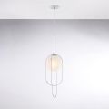 Chrome-Plated Iron Pendant Light with Sphere Made in Italy - Oslo