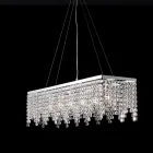 Chrome-Plated Iron Pendant Lamp with Rhinestones Made in Italy for Interior Decorating - Africa Viadurini