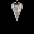 Made in Italy, a Gilded Iron Pendant Lamp with Rhinestones for Interior Decorating - Vienna Viadurini