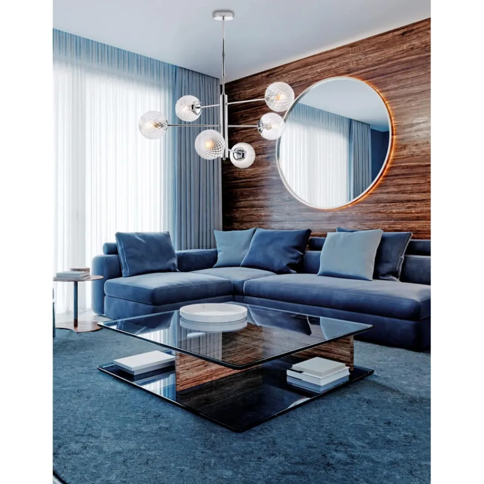 Made in Italy Iron Pendant Lamp for Interior Decorating - Creta Viadurini