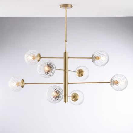 Made in Italy Iron Pendant Lamp for Interior Decorating - Creta Viadurini