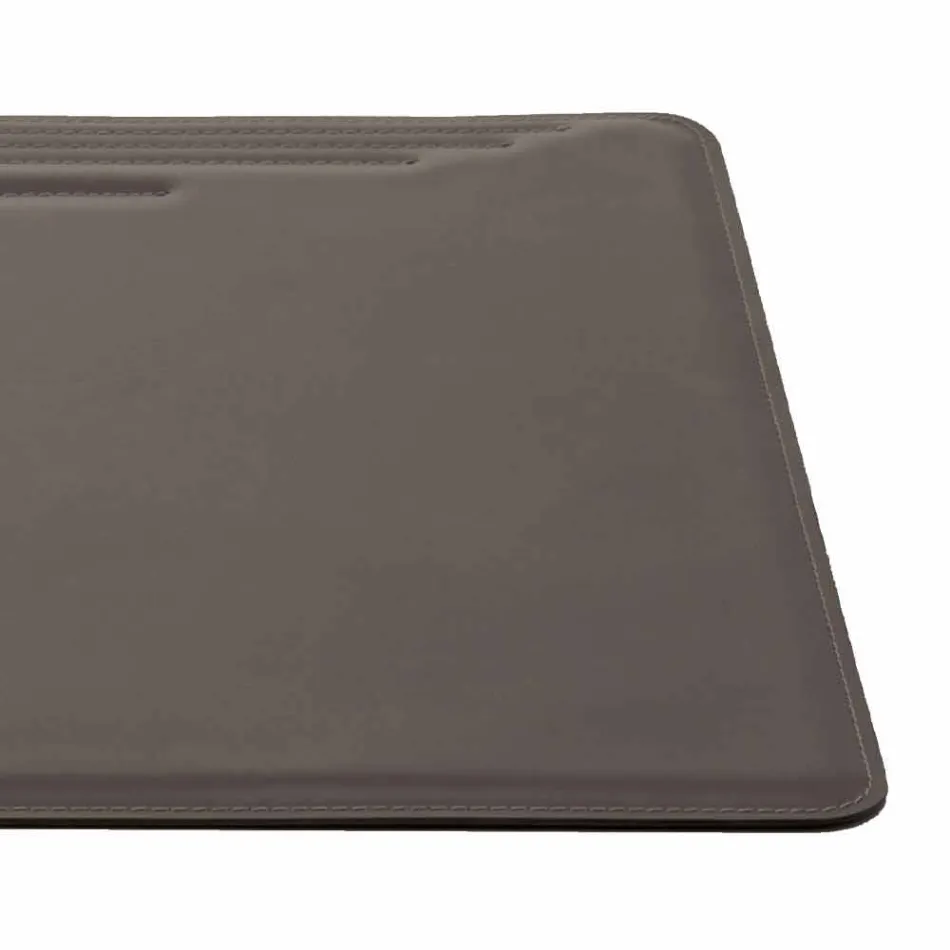 Maxi Desk Pad in Regenerated Leather with Seams Pen Stop Made in Italy - Ebe Viadurini