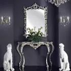 Wall mirror, wood console and handmade piano in Italy Giacomo Viadurini