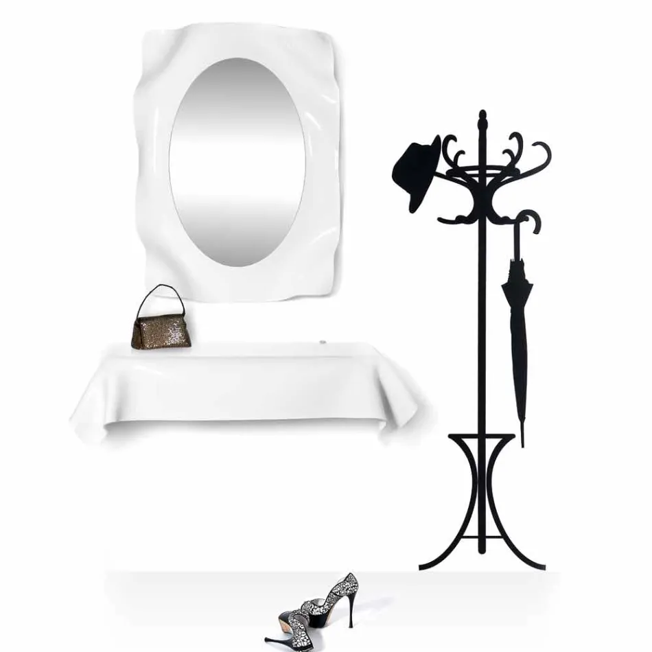 Contemporary white wall mirror Diva, made in Italy Viadurini