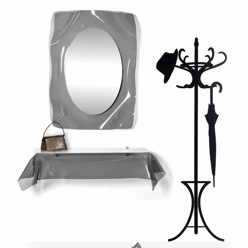 Contemporary Smoke Diva wall-hung mirror made in Italy Viadurini