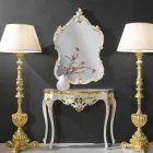 Fir-wood wall mirror, console, made in Italy mdf top Gianluca Viadurini