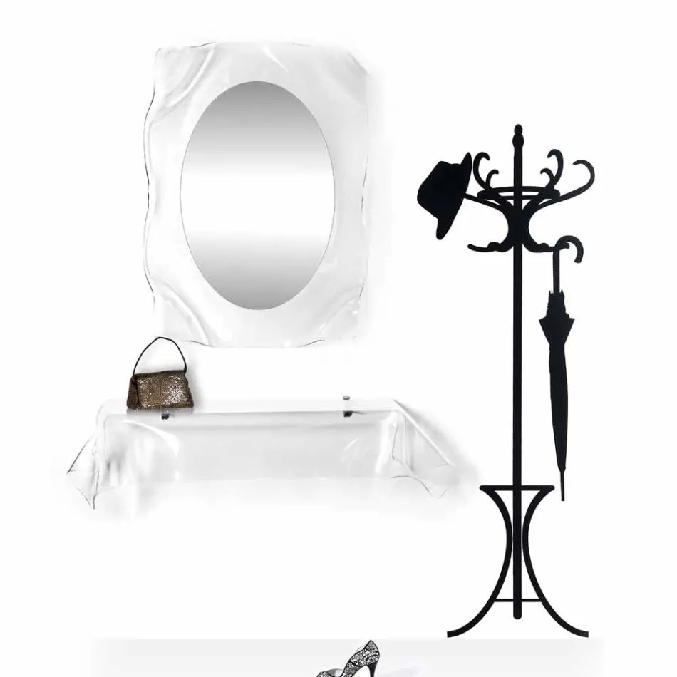 Diva modern design transparent wall mirror, made in Italy Viadurini