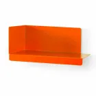 Wall Mirror and 3 Colored Metal Shelves on the Right or Left - Noelle Viadurini