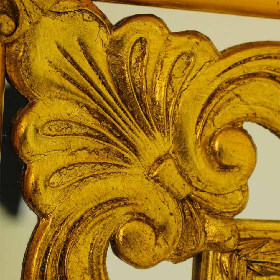 Rectangular wall mirror in wood, produced in Italy, Valentino Viadurini