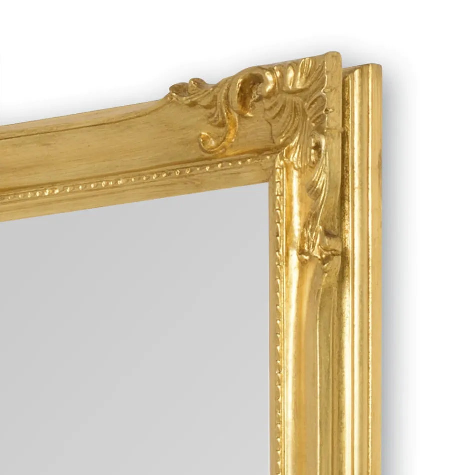 Mirror with Hand-Decorated Wooden Frame Made in Italy - Venus Viadurini