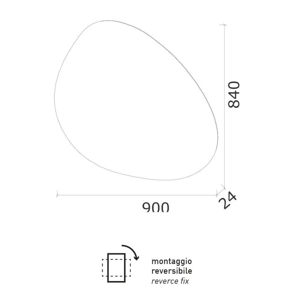 Mirror with Reversible LED Backlighting Made in Italy - Talk Viadurini