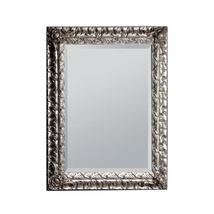 Mirror with Ground Mirror and Silver Leaf Frame Made in Italy - Roua Viadurini