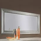 Silver wall mirror, handmade gold wood made in Italy Alessandro Viadurini