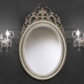 Handmade silver/gold oval wall mirror, produced in Italy, Giorgio