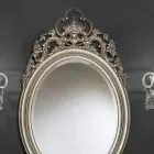 Silver oval wall mirror, handmade gold produced in Italy Giorgio Viadurini