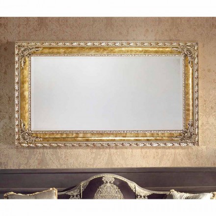 Umbrian modern wall mirror rectangular wood lines made Italy Viadurini