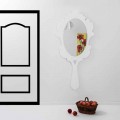 Modern design wall mirror with decorated frame Neve, white finish