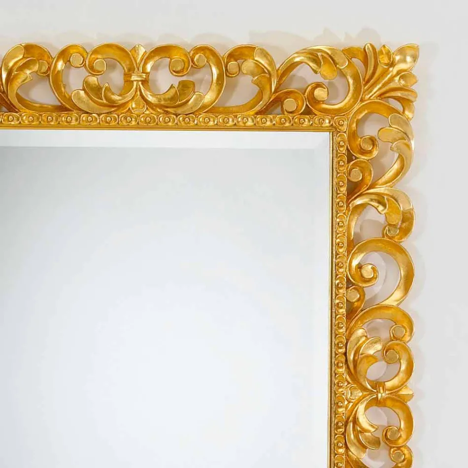 Classic design wall mirror with Paris gold leaf finish Viadurini