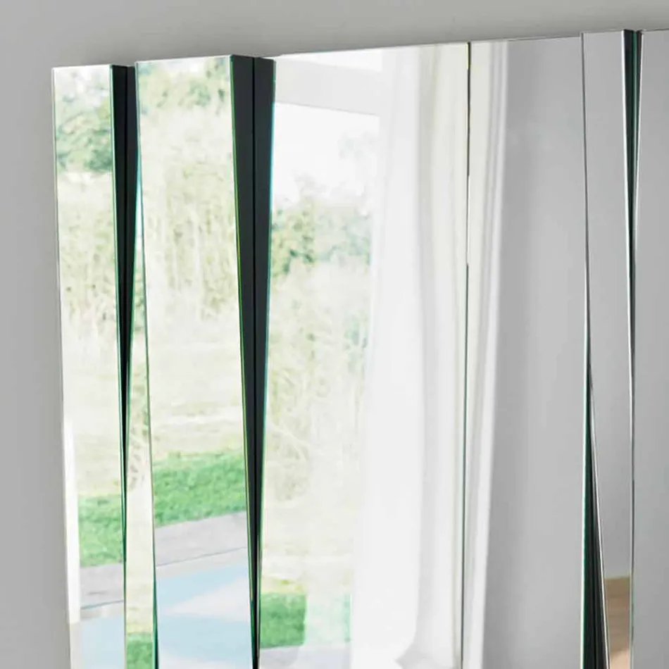Modern Design Glass and Metal Wall Mirror Made in Italy - Pallino Viadurini