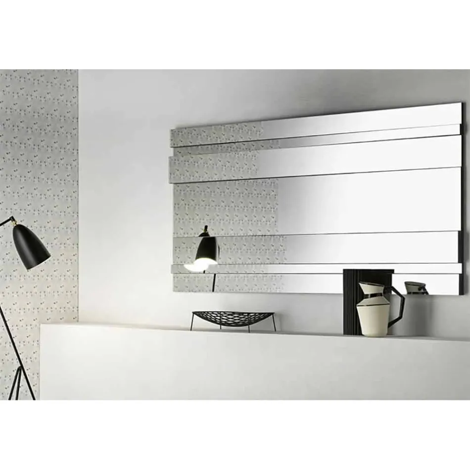 Modern Design Glass and Metal Wall Mirror Made in Italy - Pallino Viadurini