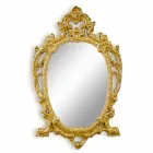 Handmade oval wood wall mirror in Italy Roberto Viadurini