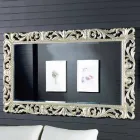 Modern design fir wood wall mirror made in Italy Nicola Viadurini