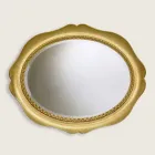 Hand made fir wood wall mirror made in Italy Franco Viadurini