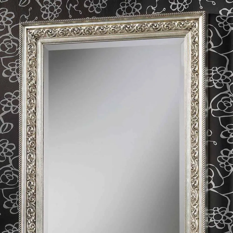 Modern wall mirror in wood handmade in Italy Piero Viadurini