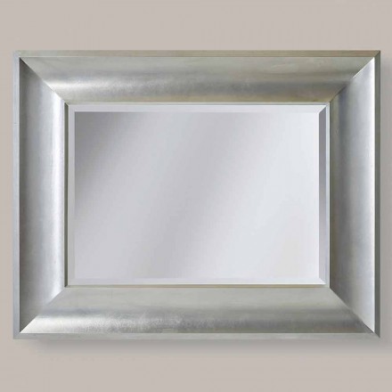 Gold, silver wall mirror made of fir wood Made Italy Silvio Viadurini