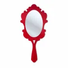 Red wall mirror with decorated frame Snow made in Italy Viadurini